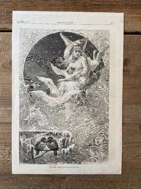Antique Art Print, Harper's Bazar, F.S. Church
